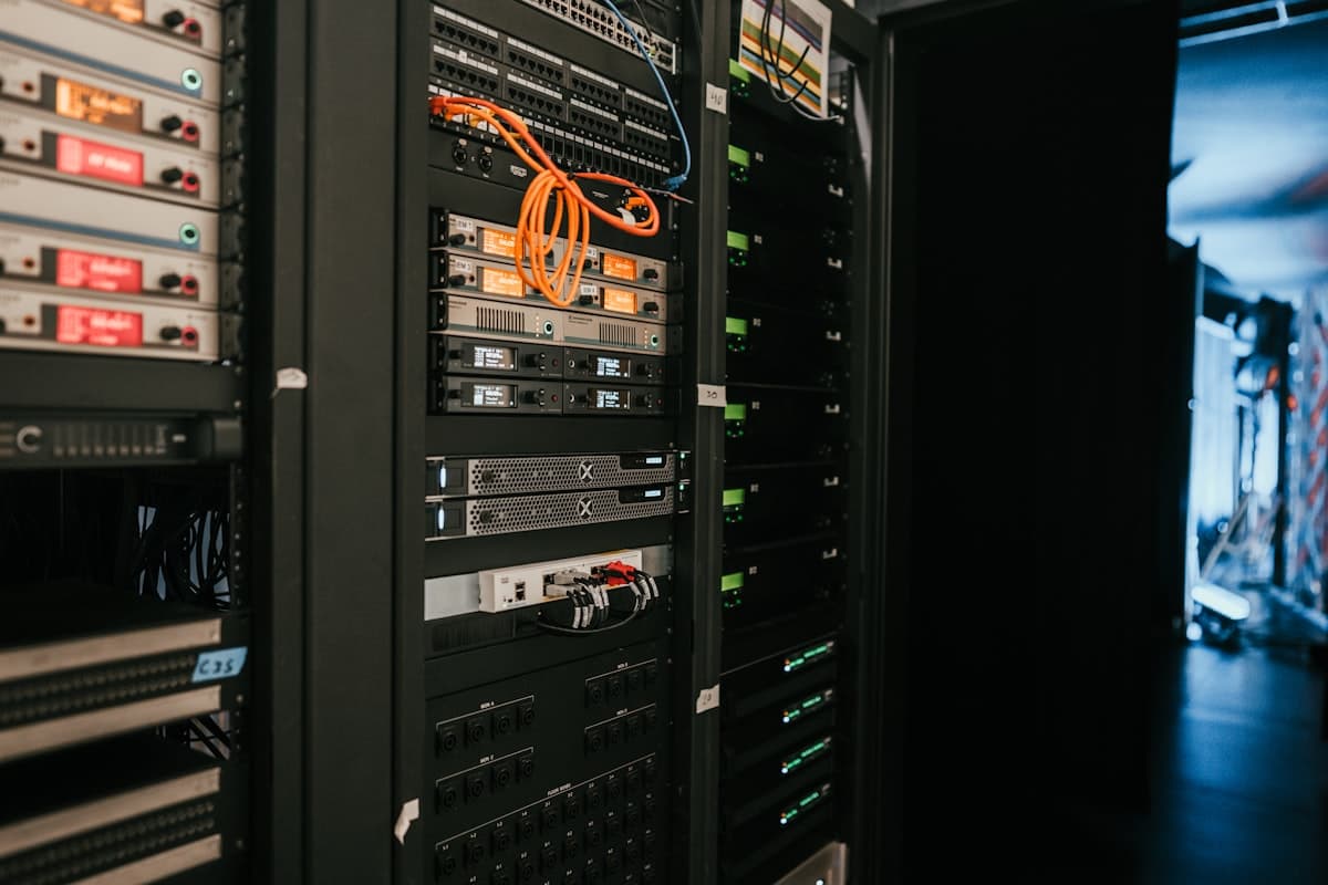 Server rack with patch cables